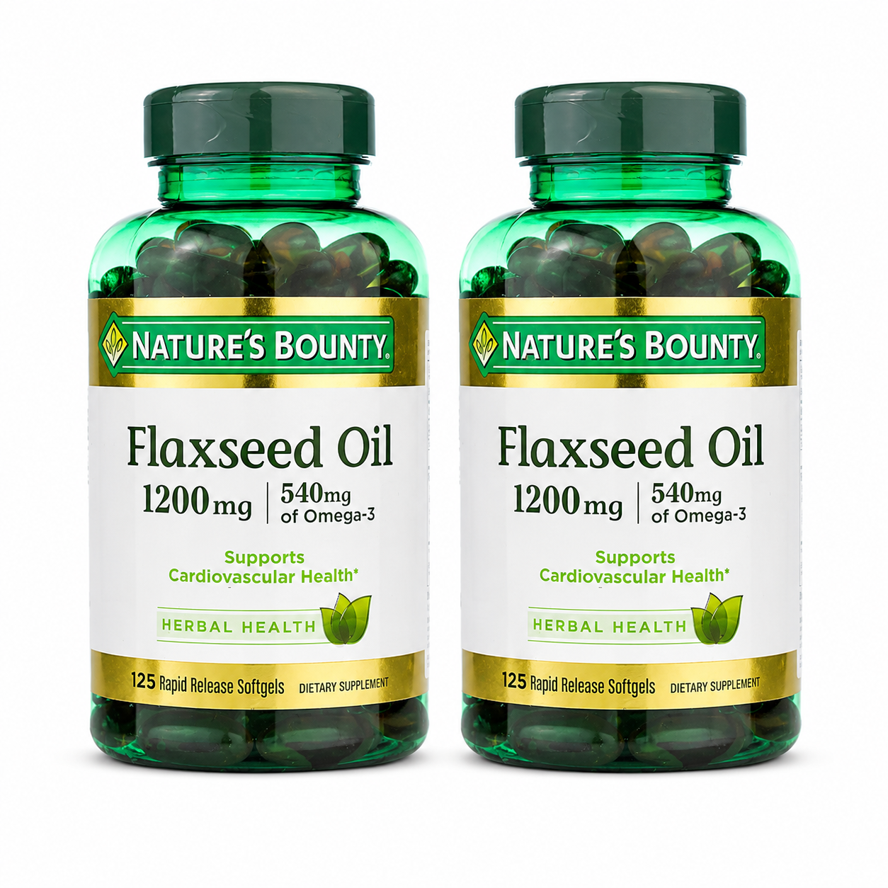 Nature's Bounty Flaxseed Oil Rapid Release Softgels Natural White 125 ct 0.04 oz Nature's Bounty